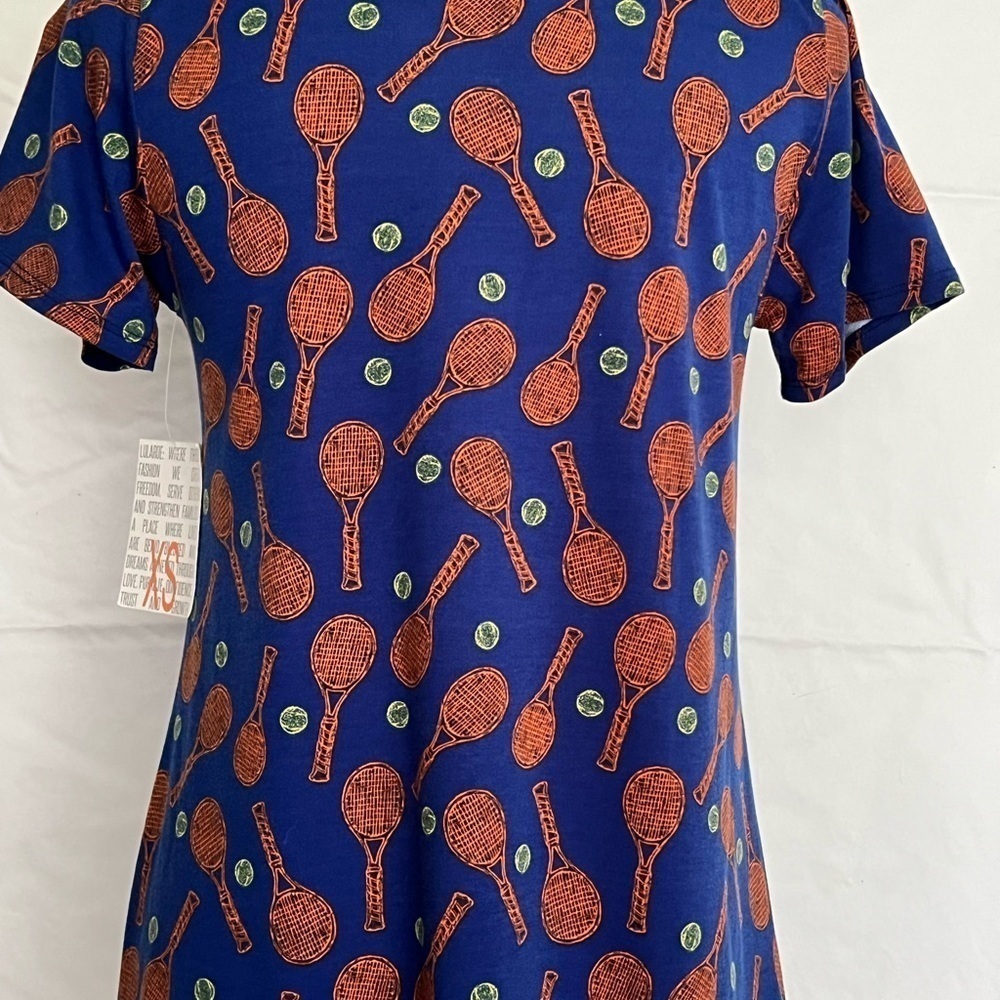 LuLaRoe Blue and Orange Short Sleeve Tee